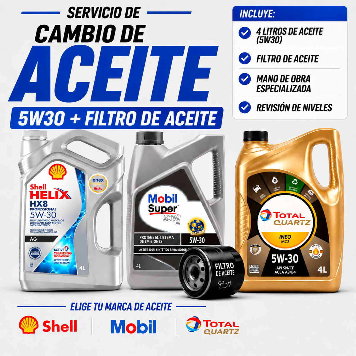 Pack Cambio de Aceite 5W30 + Filtro